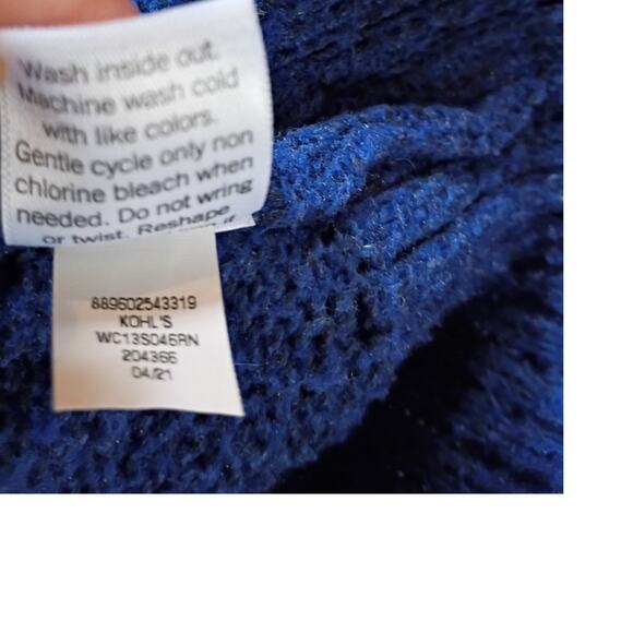 Craft Barrow blue textured knit sweater xxl cozy winter essential preppy casual - Picture 8 of 8